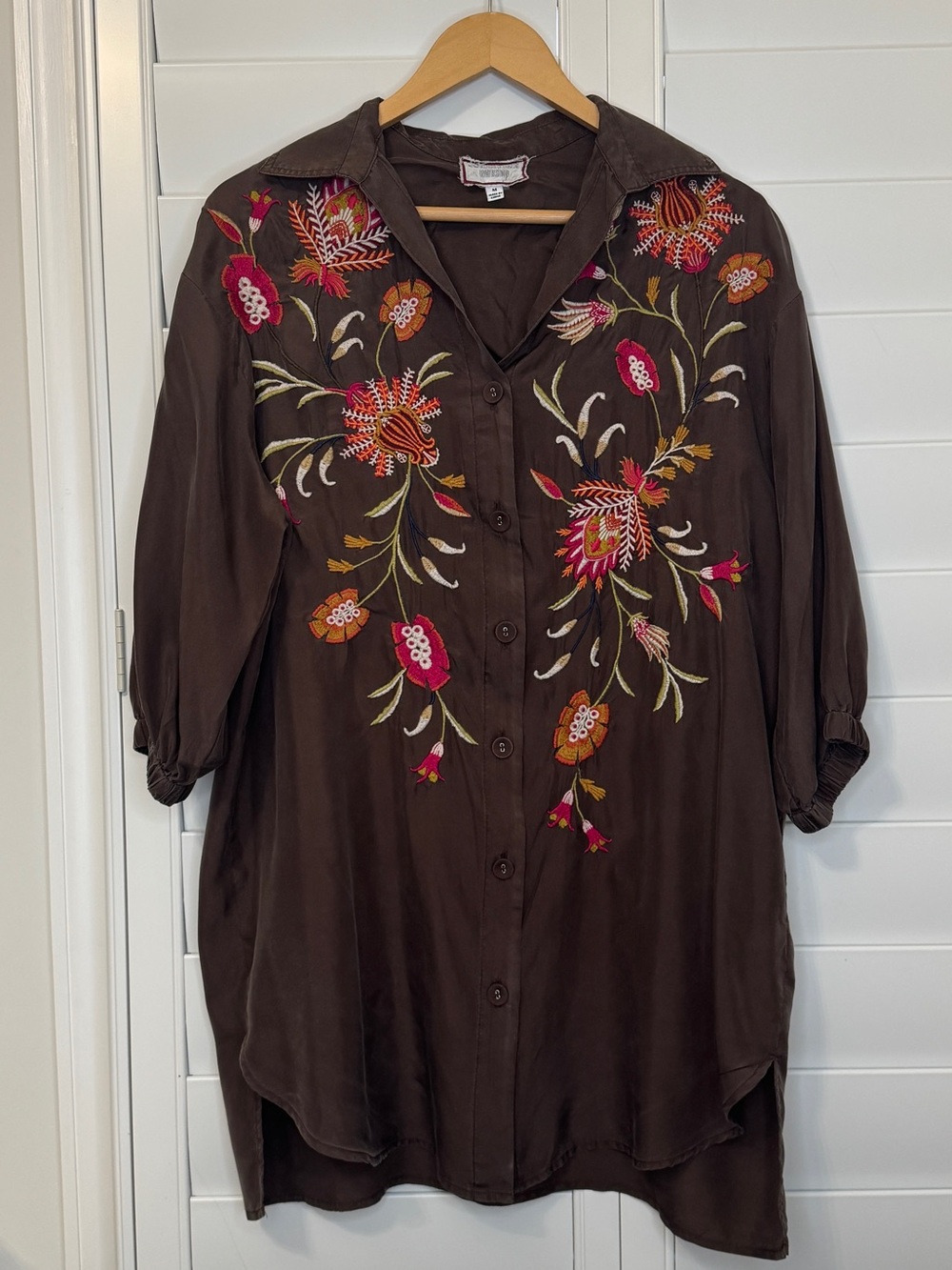 Johnny Was Workshop Embroidered Rosalva Weekend Tunic Size Medium